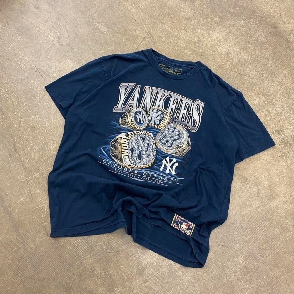 Vintage New York Yankees MLB Baseball Rings October Dynasty T-Shirt Size XXL